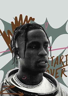 Travis Scott Pop Art Portrait