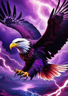 Eagle Stormy Purple Sky