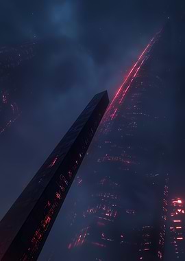 Futuristic Cityscape at Night