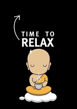 Time to Relax: Meditating Monk Illustration
