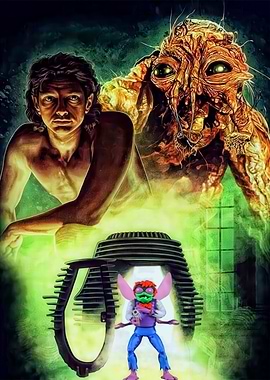 The Fly Movie Poster with Action Figure