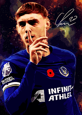 Cole Palmer Portrait with Signature