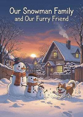 Snowman Family and Furry Friend