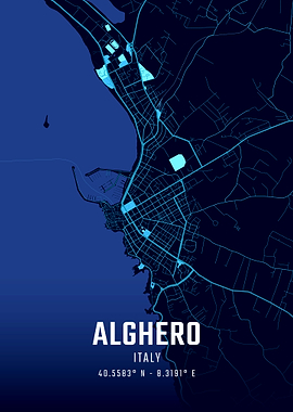 Alghero Midnight City Map