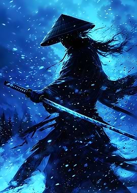 Snowbound Ronin - Lone Swordsman in a Blizzard