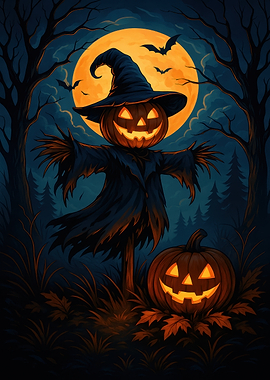Halloween Scarecrow Pumpkin Patch Night