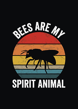 Bees Are My Spirit Animal Retro Design