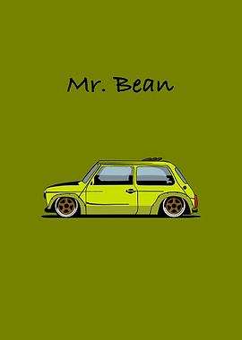 Mr. Bean's Mini Cooper Illustration