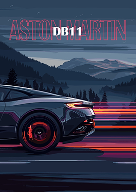 Aston Martin DB11 Car Poster
