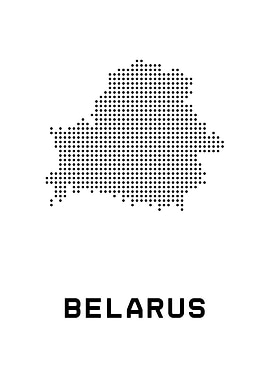 Belarus Map Dotted - White Background