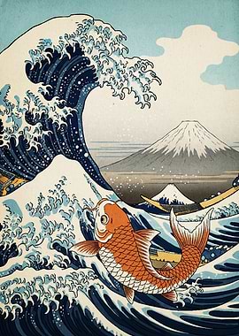 Koi Fish and Great Wave