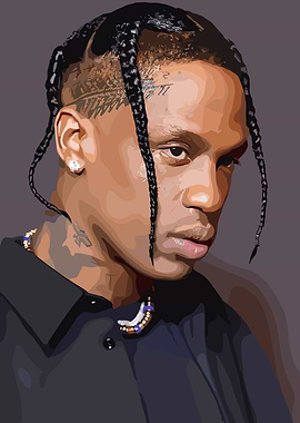 Travis Scott Portrait Digital Art