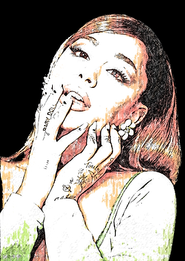 Ariana Grande Portrait with Tattoos