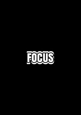 Focus Text on Black Background