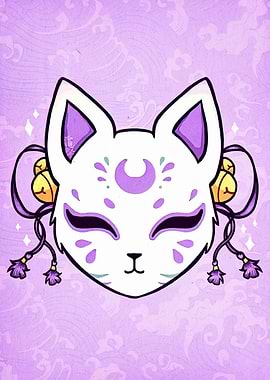 Fox Mask with Bells Illustration