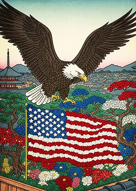 American Eagle Japanese Landscape