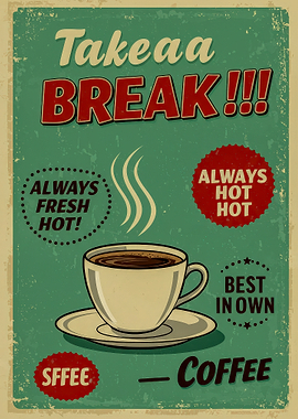 Vintage Coffee Break Poster