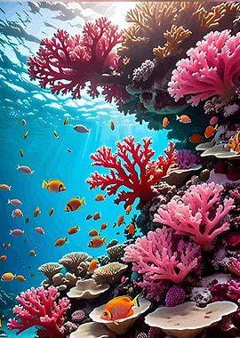 Vibrant Coral Reef with Fish