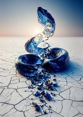 Snake on Cracked Earth