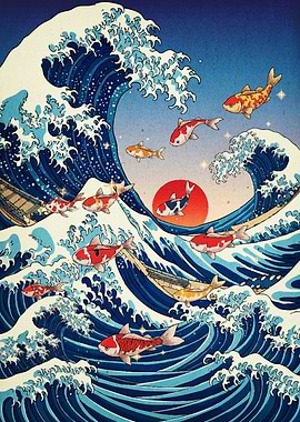 Koi Fish Great Wave