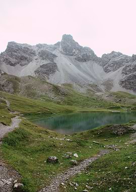 Alpine Lake and Mountain Landscape