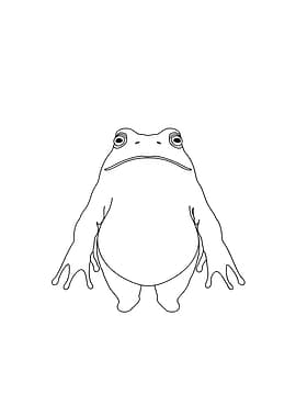Funny Frog Minimalist Line Art
