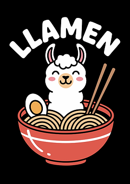 Ramen Cute Llama Pun