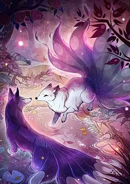 Foxes in a Magical Forest