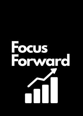 Focus Forward Graphic with Rising Bar Chart