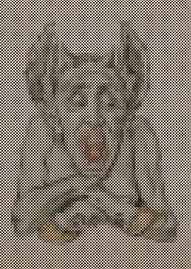 Bust of the devil with an open mouth