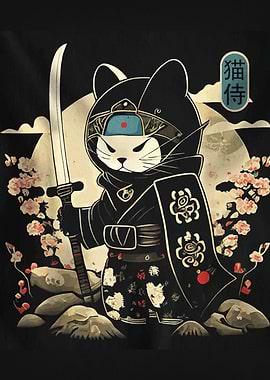 Samurai Cat Illustration