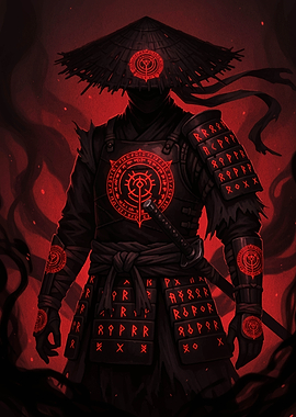 Dark Samurai Warrior with Runes