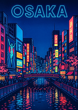 Osaka Neon Cityscape