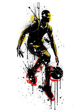 Basketball Player Dribbling Art