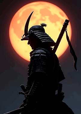 Silhouette of a Samurai Warrior