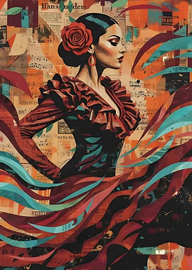 Flamenco Dancer with Rose