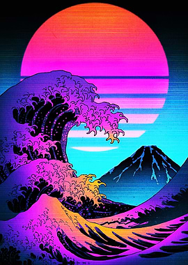 Vaporwave Great Wave off Kanagawa
