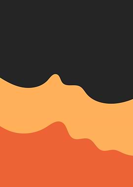 Abstract Orange and Black Wavy Layers