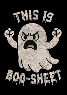 Angry Ghost 'Boo-Sheet' Halloween Design