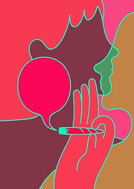 Abstract Smoking Illustration with Speech Bubble