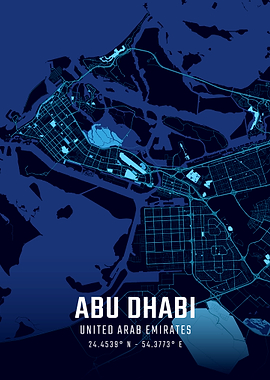 Abu Dhabi Midnight City Map
