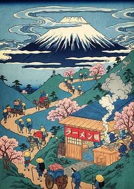 Japanese Ukiyo-e Ramen