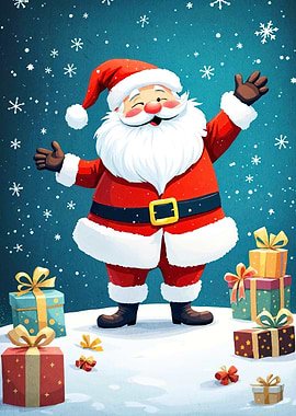 Cheerful Santa Claus Gifts