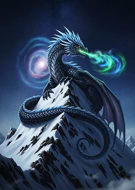 Dragon on Snowy Mountain Peak