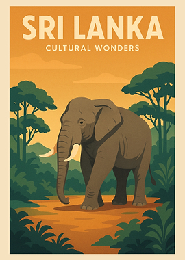 Sri Lanka Cultural Wonders Travel Poster