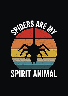 Spiders are my spirit animal retro design