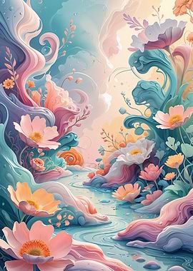 Pastel Dreamscape River