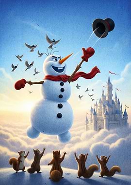 Olaf Squirrels Castle Backdrop