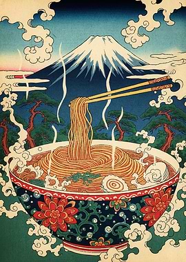 Ukiyo-e Ramen Mount Fuji