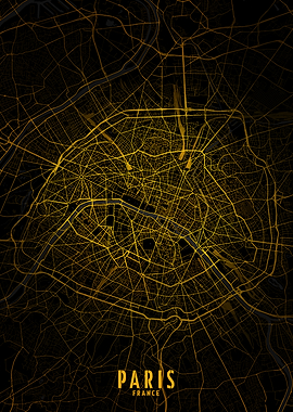 Paris Golden City Map